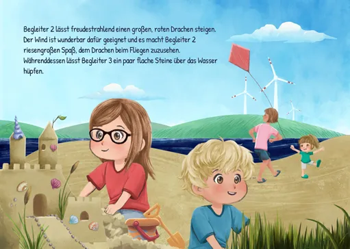 Vorschau Ansicht 2.Seite aus dem personalisierten Kinderbuch Die erlebnisreichen Ausflüge mit Freunden oder Familie